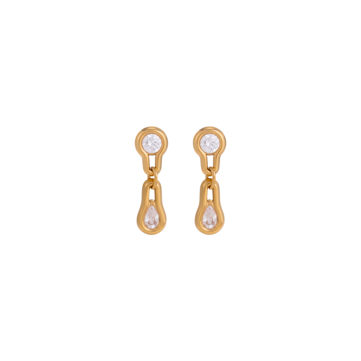 Delphia Earrings | Gold petite crystal drop earrings