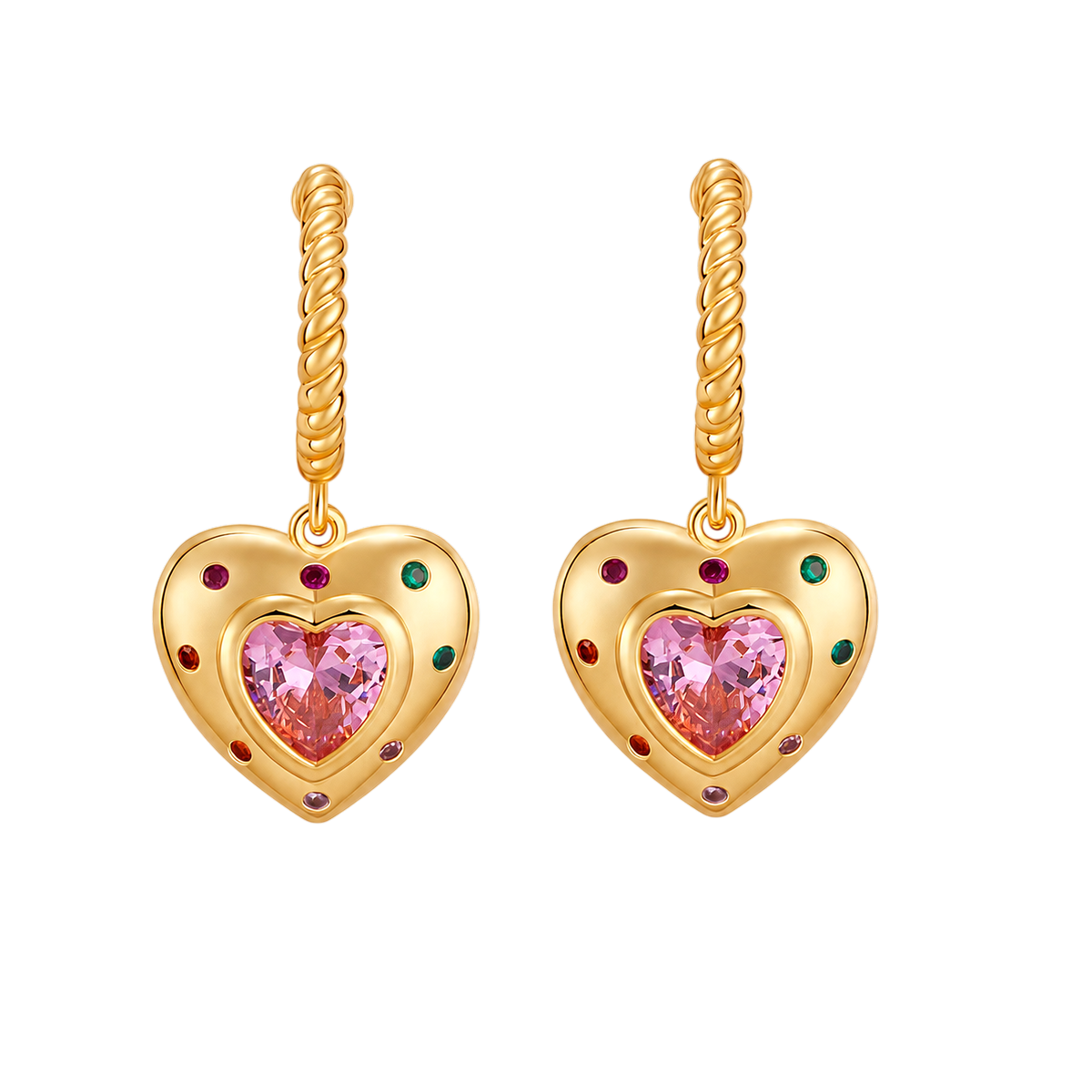 Margot Earrings | Gold brown sculptural hoop earrings