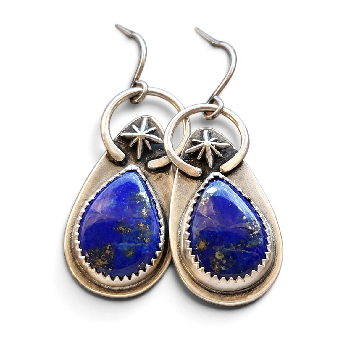 Ondine Earrings | Lapis Spiral Drop Earrings