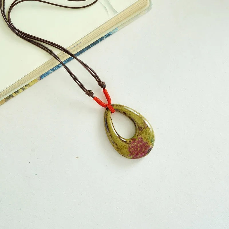 Rosalie olive floral pendant necklace