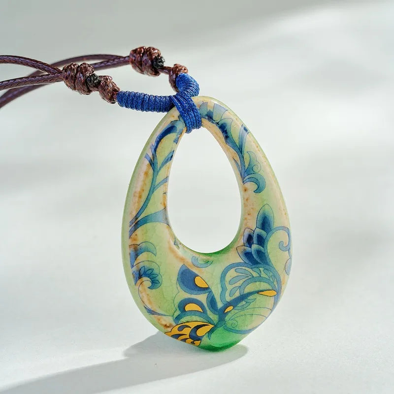 Marisol blue floral pendant necklace