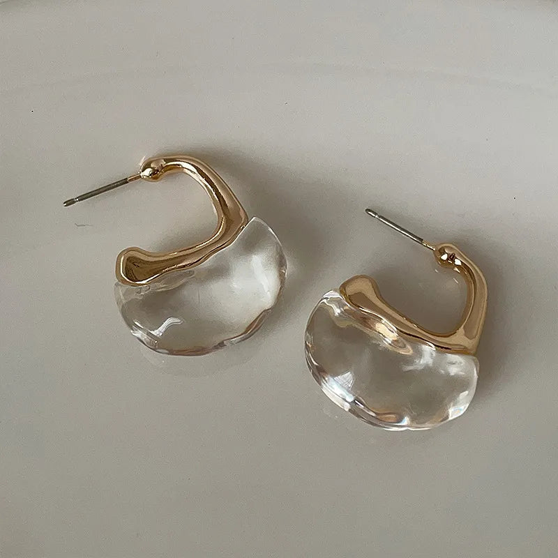 Priscilla Earrings | Gold sculptural heart hoop earrings
