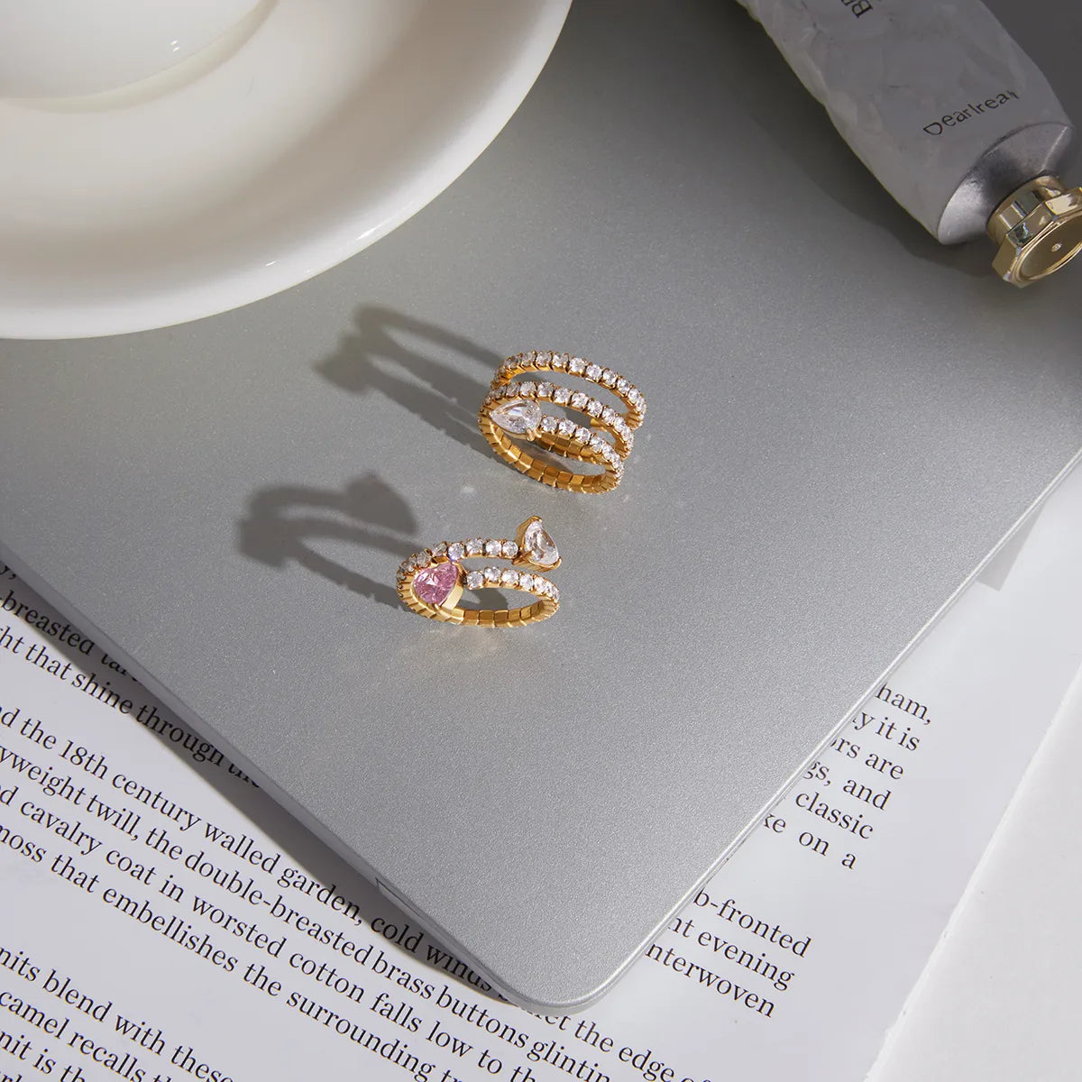 Moonlit Pearl Stack Ring