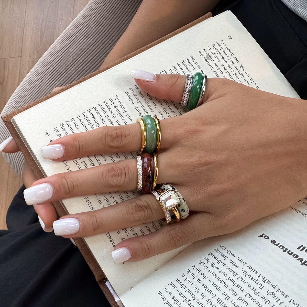 Rosefire Pink Stone Stack Ring