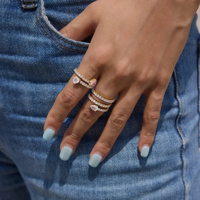 Interlock Charm Open Band Ring