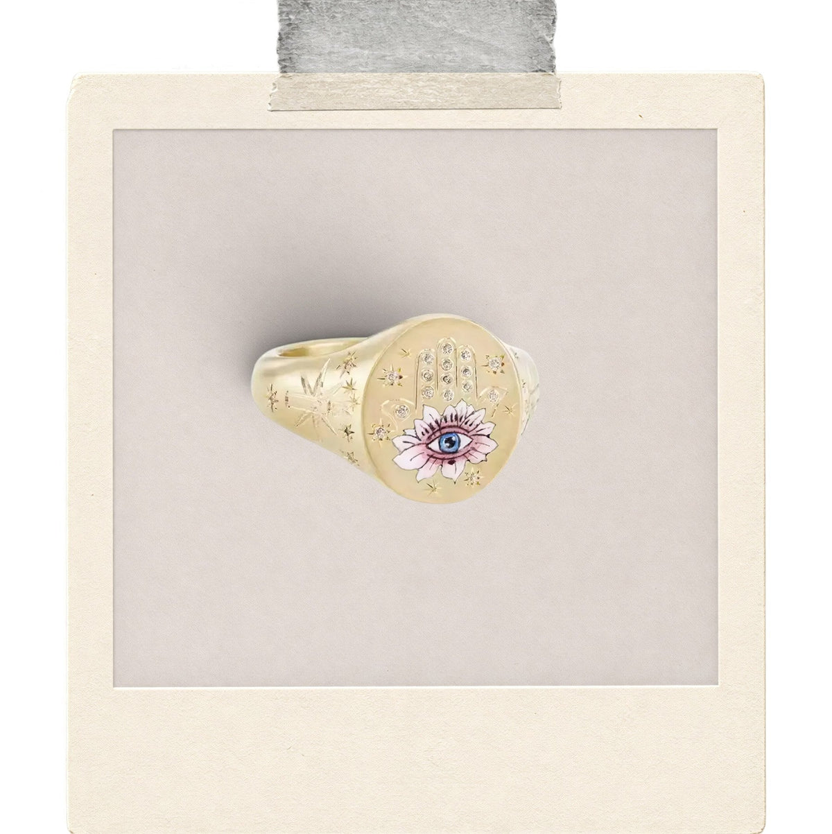 Amber Sun Cabochon Signet Ring