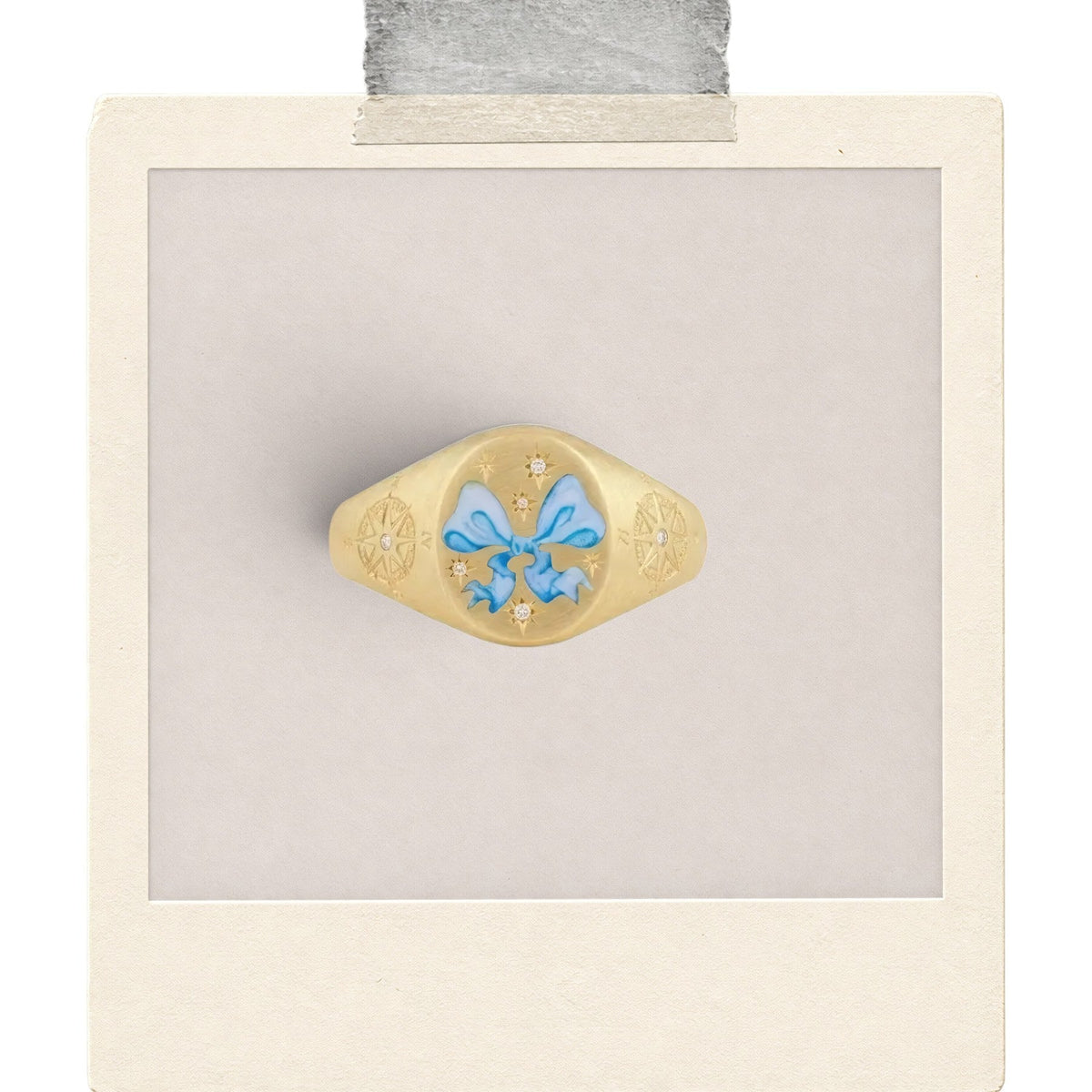 Blue Bloom Floral Signet Ring