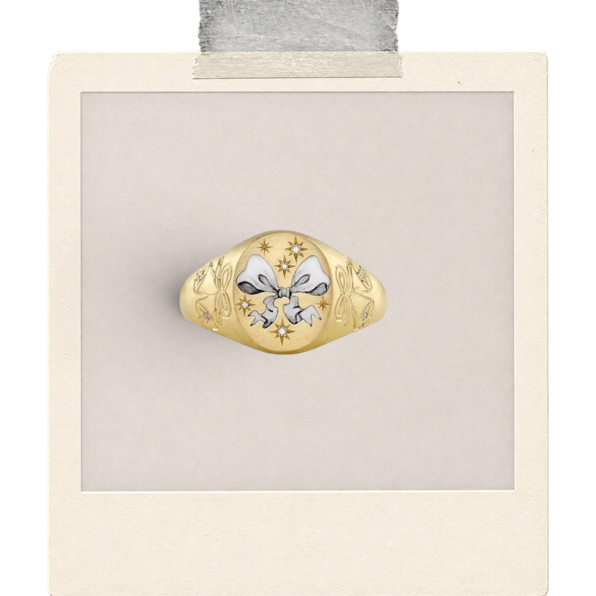 Blue Garden Floral Signet Ring