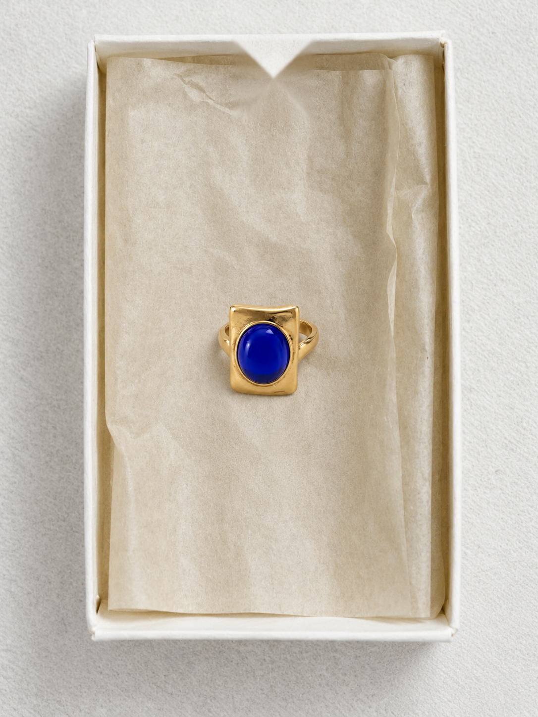 Blue Hour Oval Signet Ring styled creative