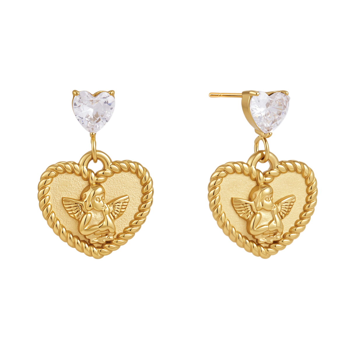 Calla gold filigree heart earrings