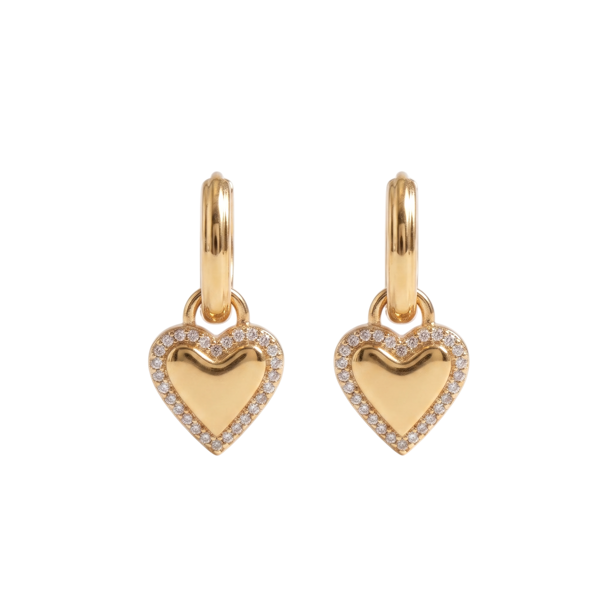 Celestia gold crystal heart earrings