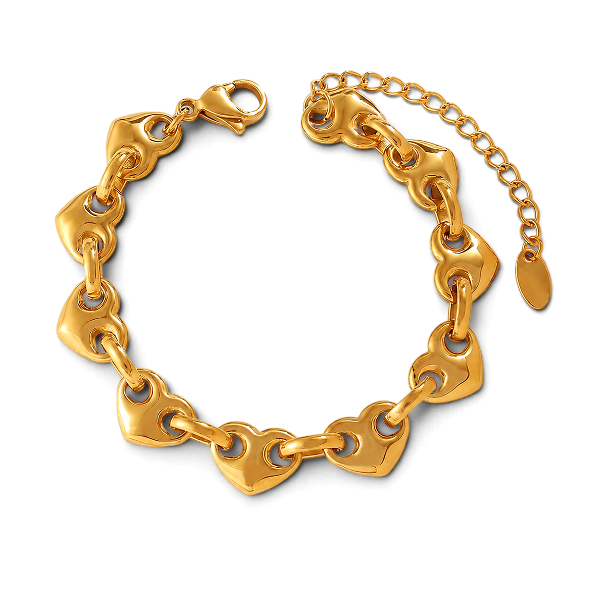Aveline Bracelet | Heart Link Bracelet transparent background image