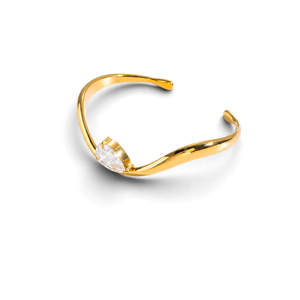 Estelle Bracelet | Crystal Cuff Bracelet transparent background image