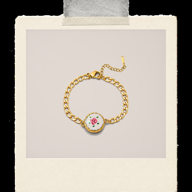 Rosalie Bracelet | Floral Charm Bracelet Polaroid image