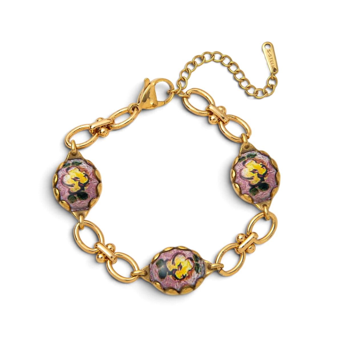 Elara Bracelet | Pink Stone Bracelet transparent background image