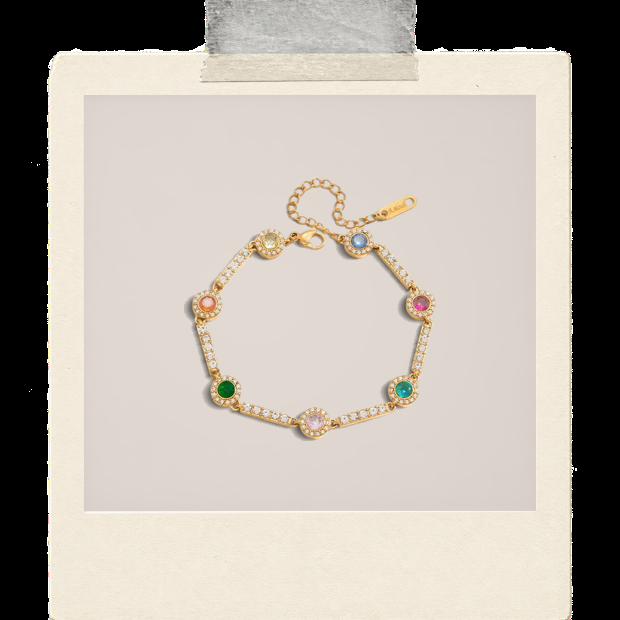 Inessa Bracelet | Green Stone Bracelet Polaroid image