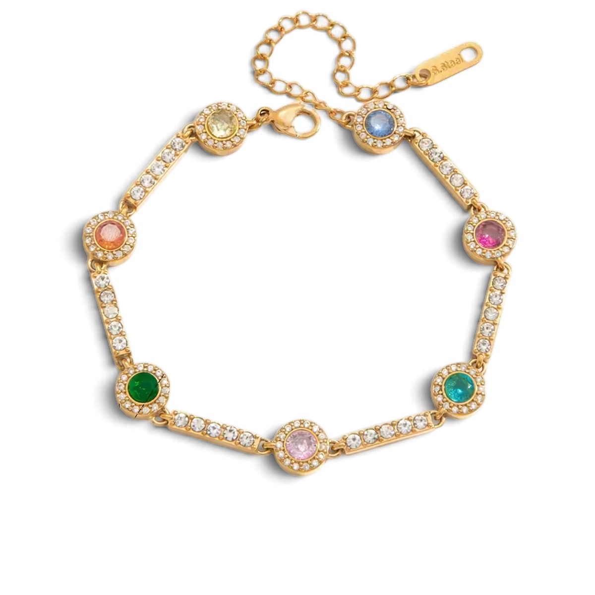 Inessa Bracelet | Green Stone Bracelet transparent background image