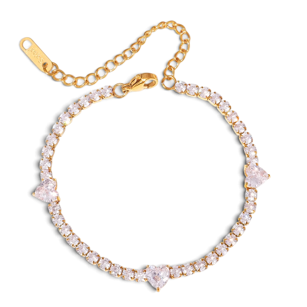 Lenora Bracelet | Crystal Chain Bracelet transparent background image
