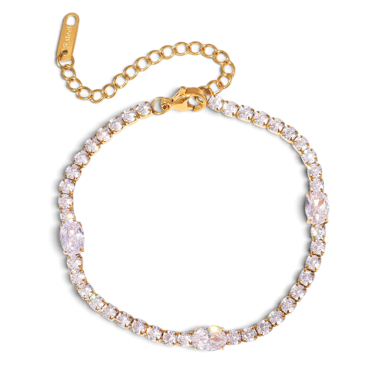Mirelle Bracelet | Pink Stone Bracelet transparent background image