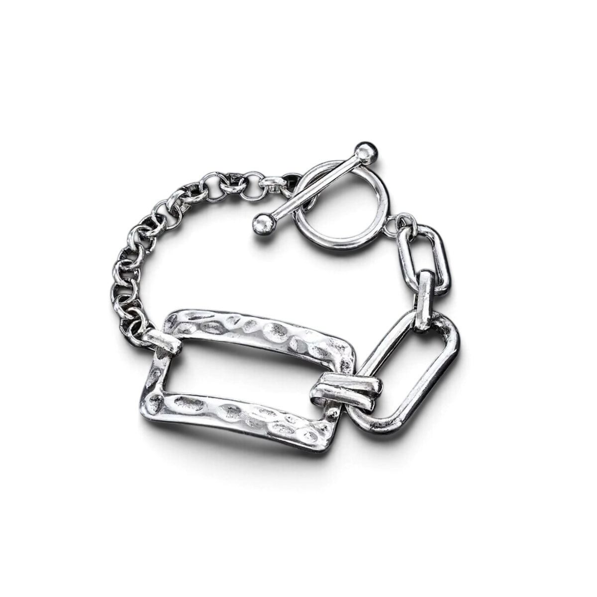 Reina Bracelet | Silver Link Bracelet transparent background image