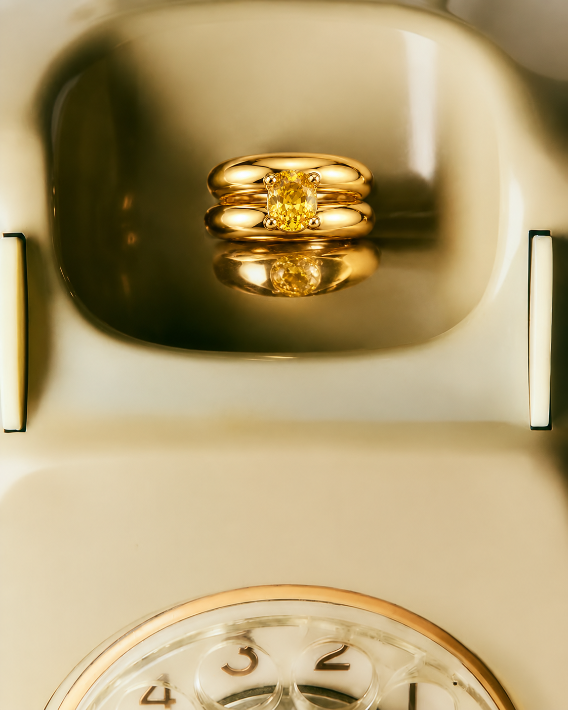 Ember Kiss Amber Oval Signet Ring styled creative