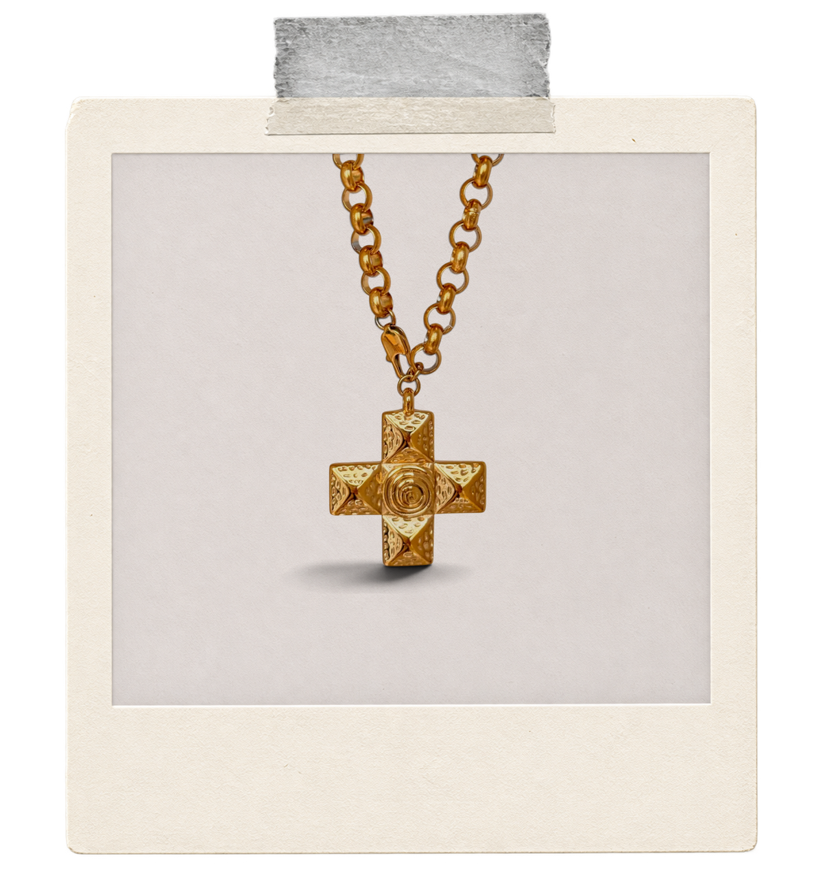 Gilded Grace Textured Cross Pendant Necklace