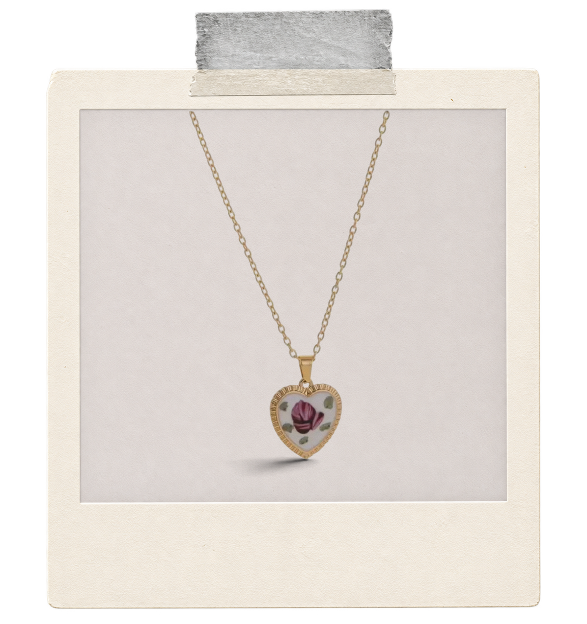 Heartfelt Rose Heart Pendant Necklace