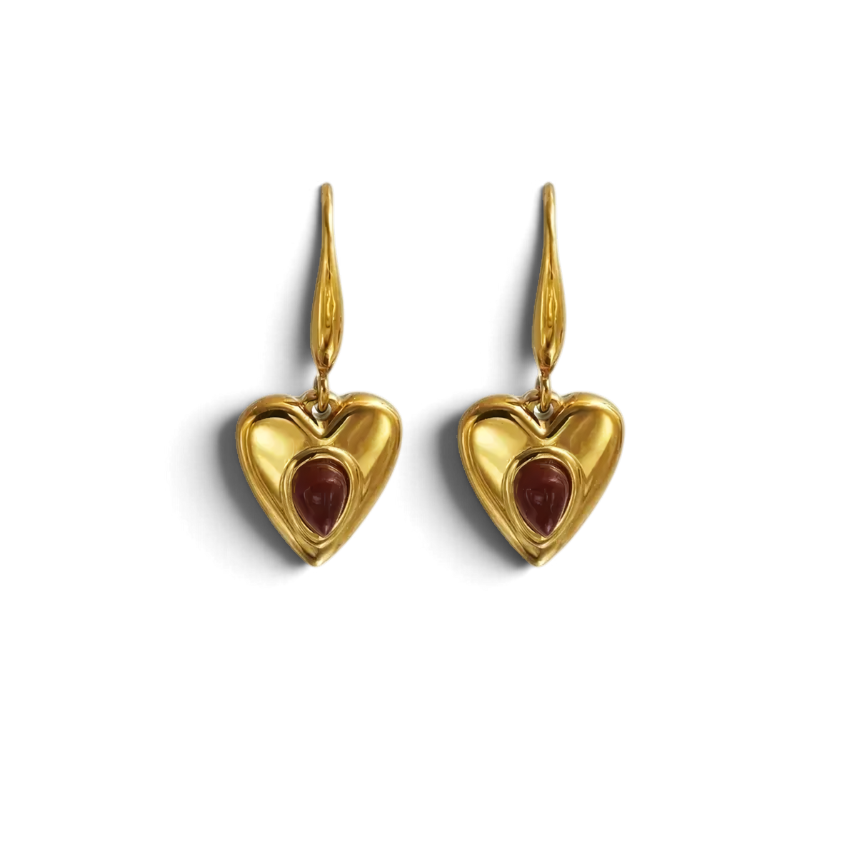 Amara Earrings | Heart Stone Drop Earrings