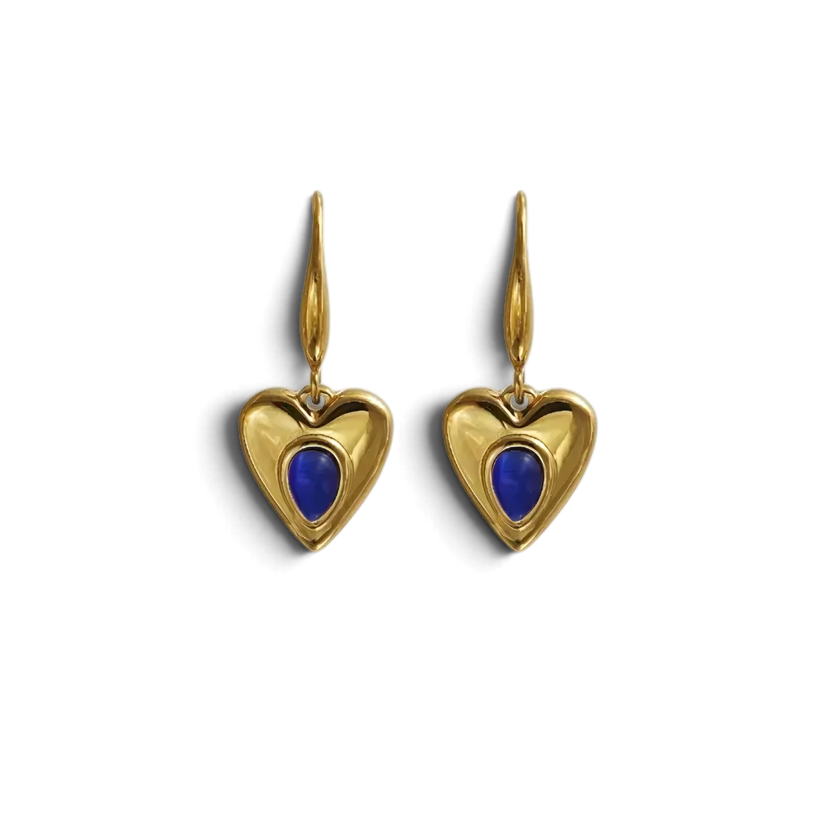 Aurelia Earrings | Blue Heart Drop Earrings