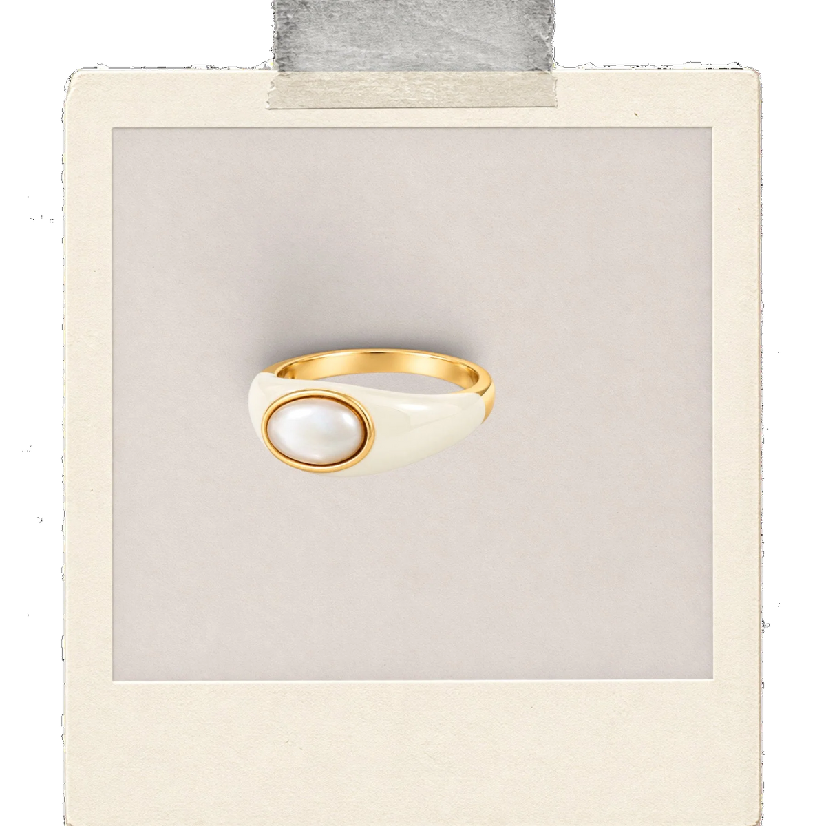 Ivory Halo Open Oval Ring