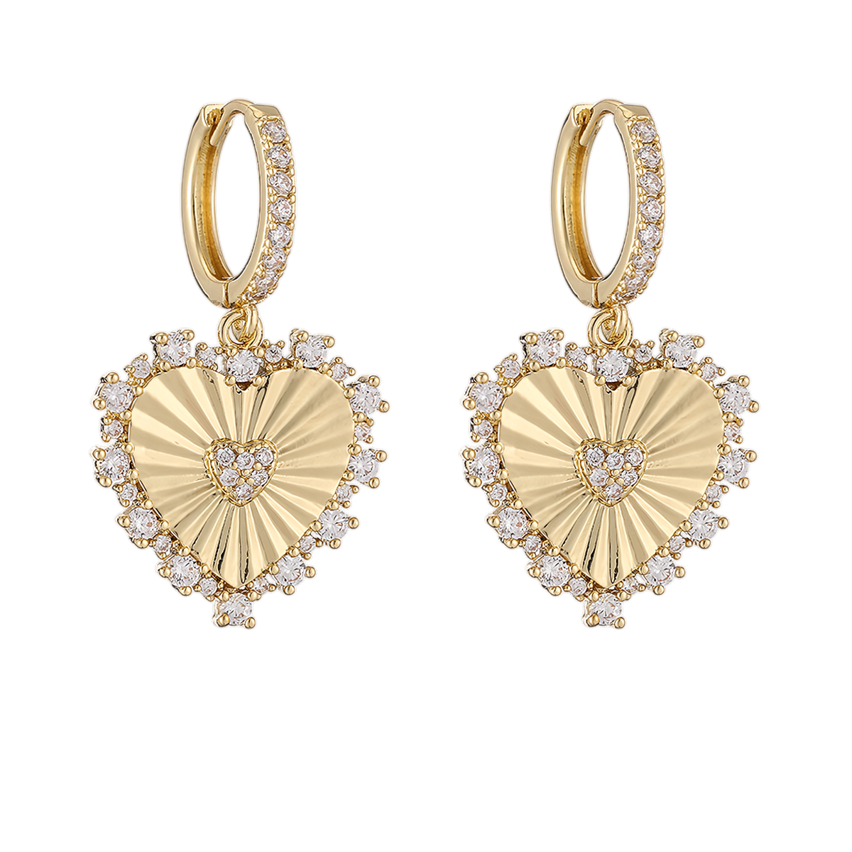 Juliette gold heart drop earrings