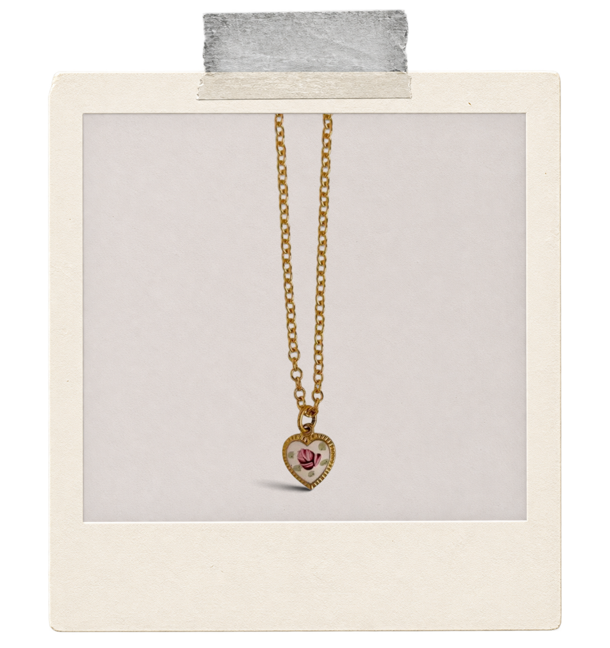 Little Valentine Bordered Heart Pendant Necklace
