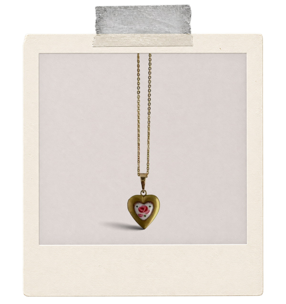Love Nest Inset Heart Pendant Necklace — deep gold-toned outer heart