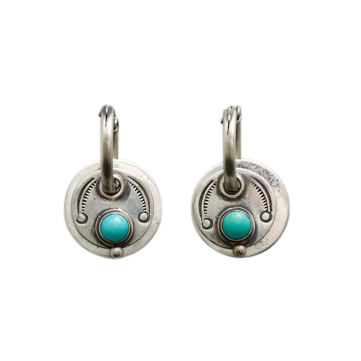 Marina silver turquoise disc earrings