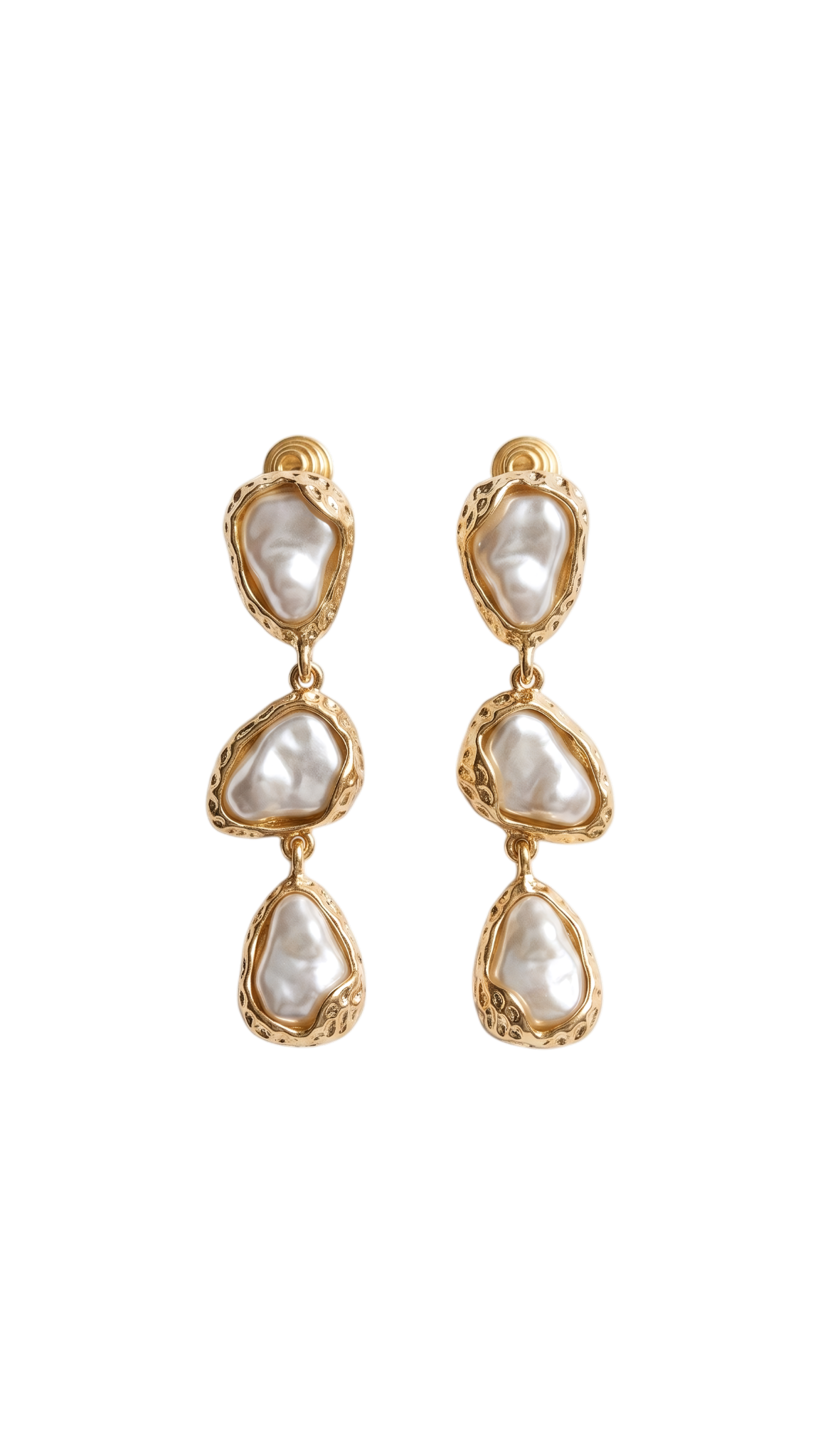 Phoebe gold pearl drop earrings
