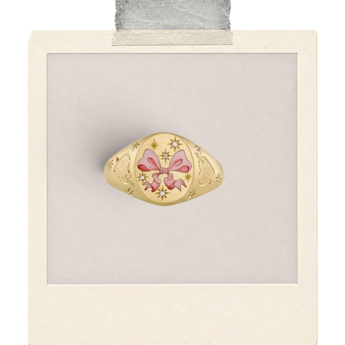 Pink Posy Floral Signet Ring
