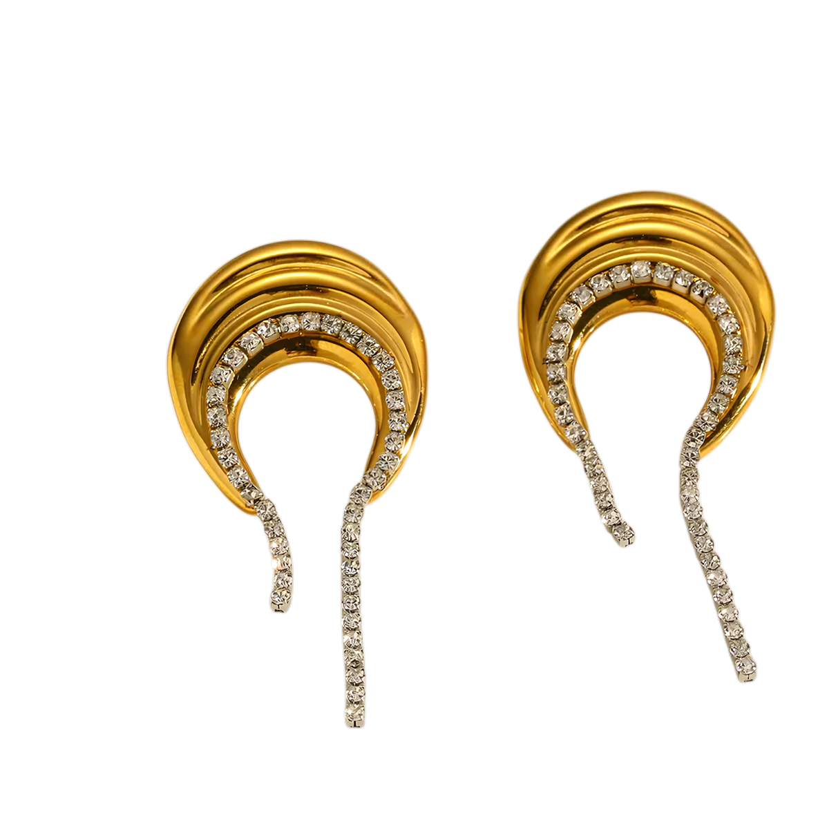 Viola gold geometric drop earrings